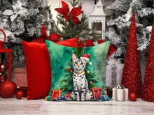 Load image into Gallery viewer, Egyptian Mau Cat By the Christmas Tree Throw Pillow