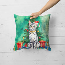 Load image into Gallery viewer, Egyptian Mau Cat By the Christmas Tree Throw Pillow