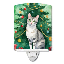 Load image into Gallery viewer, European Shorthair Cat By the Christmas Tree Ceramic Night Light