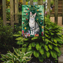 Load image into Gallery viewer, European Shorthair Christmas Garden Flag - Cat by the Christmas Tree - Cat-Themed Holiday Yard Decor