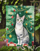 Load image into Gallery viewer, European Shorthair Christmas Garden Flag - Cat by the Christmas Tree - Cat-Themed Holiday Yard Decor
