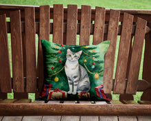 Load image into Gallery viewer, European Shorthair Cat By the Christmas Tree Throw Pillow - 14x14 Decorative Pillow – Art for Your Home &amp; Patio