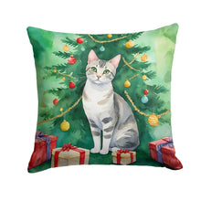 Load image into Gallery viewer, European Shorthair Cat By the Christmas Tree Throw Pillow - 14x14 Decorative Pillow – Art for Your Home &amp; Patio