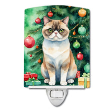Load image into Gallery viewer, Exotic Shorthair Cat By the Christmas Tree Ceramic Night Light