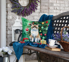 Load image into Gallery viewer, Exotic Shorthair Cat By the Christmas Tree Throw Pillow