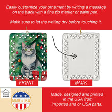 Load image into Gallery viewer, Foldex Exotic Fold Cat By the Christmas Tree Porcelain Ornament