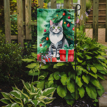 Load image into Gallery viewer, Foldex Exotic Fold Christmas Garden Flag - Cat by the Christmas Tree - Cat-Themed Holiday Yard Decor