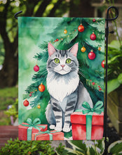 Load image into Gallery viewer, Foldex Exotic Fold Christmas Garden Flag - Cat by the Christmas Tree - Cat-Themed Holiday Yard Decor