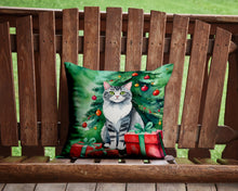 Load image into Gallery viewer, Foldex Exotic Fold Cat By the Christmas Tree Throw Pillow - 14x14 Decorative Pillow – Art for Your Home &amp; Patio