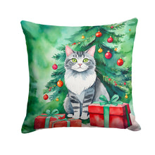 Load image into Gallery viewer, Foldex Exotic Fold Cat By the Christmas Tree Throw Pillow - 14x14 Decorative Pillow – Art for Your Home &amp; Patio