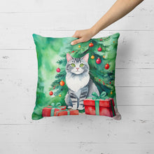 Load image into Gallery viewer, Foldex Exotic Fold Cat By the Christmas Tree Throw Pillow