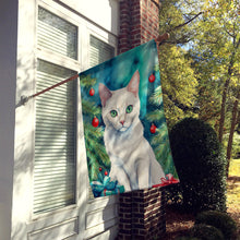 Load image into Gallery viewer, Foreign White Cat By the Christmas Tree House Flag