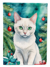 Load image into Gallery viewer, Foreign White Cat By the Christmas Tree House Flag