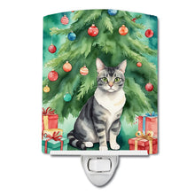 Load image into Gallery viewer, German Rex Cat By the Christmas Tree Ceramic Night Light