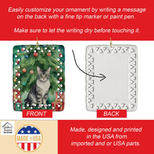 Load image into Gallery viewer, German Rex Cat By the Christmas Tree Porcelain Ornament