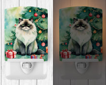 Load image into Gallery viewer, Himalayan Cat By the Christmas Tree Ceramic Night Light