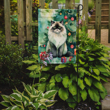 Load image into Gallery viewer, Himalayan Christmas Garden Flag - Cat by the Christmas Tree - Cat-Themed Holiday Yard Decor