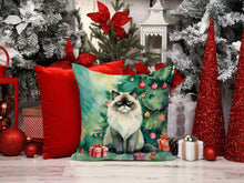 Load image into Gallery viewer, Himalayan Cat By the Christmas Tree Throw Pillow