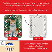 Load image into Gallery viewer, Japanese Bobtail Cat By the Christmas Tree Porcelain Ornament
