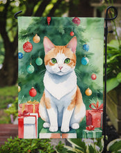 Load image into Gallery viewer, Japanese Bobtail Christmas Garden Flag - Cat by the Christmas Tree - Cat-Themed Holiday Yard Decor