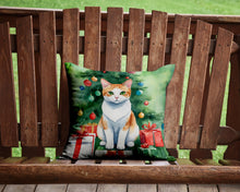 Load image into Gallery viewer, Japanese Bobtail Cat By the Christmas Tree Throw Pillow - 14x14 Decorative Pillow – Art for Your Home &amp; Patio