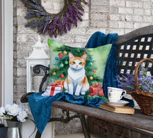 Load image into Gallery viewer, Japanese Bobtail Cat By the Christmas Tree Throw Pillow