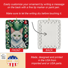 Load image into Gallery viewer, Khao Manee Cat By the Christmas Tree Porcelain Ornament