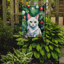 Load image into Gallery viewer, Khao Manee Christmas Garden Flag - Cat by the Christmas Tree - Cat-Themed Holiday Yard Decor