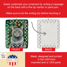 Load image into Gallery viewer, Korat Cat By the Christmas Tree Porcelain Ornament