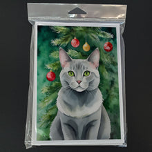 Load image into Gallery viewer, Korat Cat By the Christmas Tree Greeting Cards - Blank Note Cards – 8-Pack of Artist-Designed Cards with Envelopes