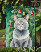 Load image into Gallery viewer, Korat Christmas Garden Flag - Cat by the Christmas Tree - Cat-Themed Holiday Yard Decor