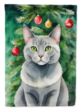 Load image into Gallery viewer, Korat Christmas Garden Flag - Cat by the Christmas Tree - Cat-Themed Holiday Yard Decor