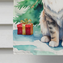 Load image into Gallery viewer, Kurilian Bobtail Cat By the Christmas Tree House Flag