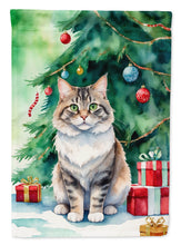 Load image into Gallery viewer, Kurilian Bobtail Cat By the Christmas Tree House Flag