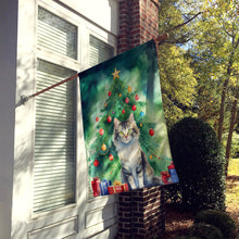 Load image into Gallery viewer, La Perm Cat By the Christmas Tree House Flag