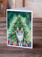 Load image into Gallery viewer, La Perm Cat By the Christmas Tree Greeting Cards - Blank Note Cards – 8-Pack of Artist-Designed Cards with Envelopes