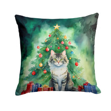 Load image into Gallery viewer, La Perm Cat By the Christmas Tree Throw Pillow - 14x14 Decorative Pillow – Art for Your Home &amp; Patio