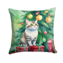 Load image into Gallery viewer, Li Hua Cat By the Christmas Tree Throw Pillow - 14x14 Decorative Pillow – Art for Your Home &amp; Patio