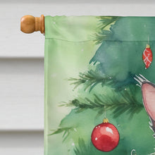Load image into Gallery viewer, Lykoi Cat By the Christmas Tree House Flag