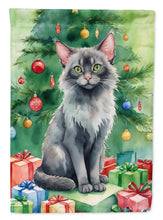 Load image into Gallery viewer, Lykoi Christmas Garden Flag - Cat by the Christmas Tree - Cat-Themed Holiday Yard Decor