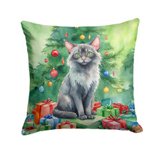 Load image into Gallery viewer, Lykoi Cat By the Christmas Tree Throw Pillow - 14x14 Decorative Pillow – Art for Your Home &amp; Patio