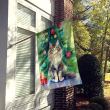 Load image into Gallery viewer, MaineCoon Cat By the Christmas Tree House Flag
