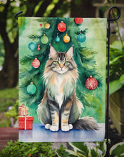 Load image into Gallery viewer, MaineCoon Christmas Garden Flag - Cat by the Christmas Tree - Cat-Themed Holiday Yard Decor