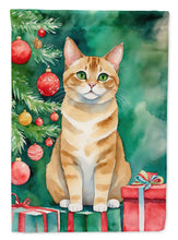 Load image into Gallery viewer, Malayan Christmas Garden Flag - Cat by the Christmas Tree - Cat-Themed Holiday Yard Decor