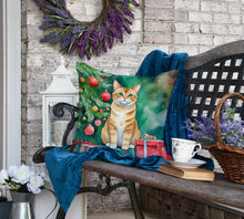 Load image into Gallery viewer, Malayan Cat By the Christmas Tree Throw Pillow