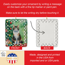 Load image into Gallery viewer, Manx Cat By the Christmas Tree Porcelain Ornament