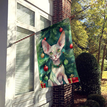 Load image into Gallery viewer, Minskin Cat By the Christmas Tree House Flag