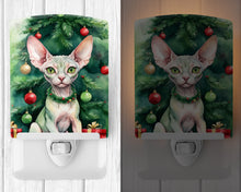 Load image into Gallery viewer, Minskin Cat By the Christmas Tree Ceramic Night Light