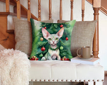 Load image into Gallery viewer, Minskin Cat By the Christmas Tree Throw Pillow - 14x14 Decorative Pillow – Art for Your Home &amp; Patio