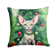 Load image into Gallery viewer, Minskin Cat By the Christmas Tree Throw Pillow - 14x14 Decorative Pillow – Art for Your Home &amp; Patio